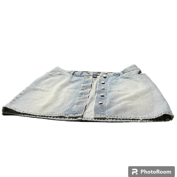 Victoria's Secret LondonJean Front Buttons Light Wash Mini Skirt - size … - Picture 12 of 13